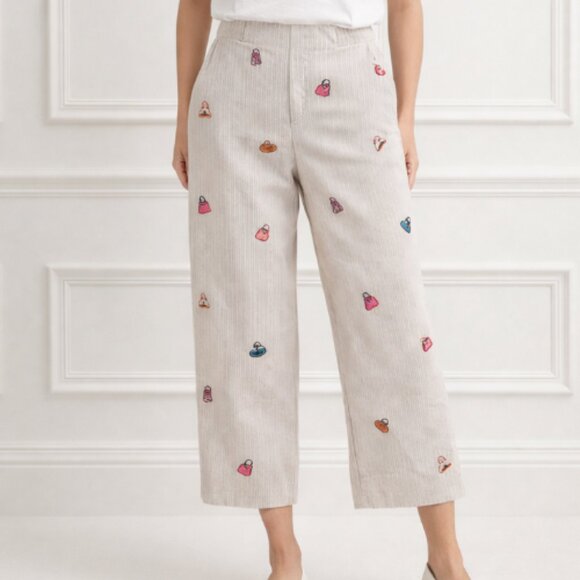 Autograph Pants - AUTOGRAPH NEW YORK Pin Striped Embroidered Capri Pants